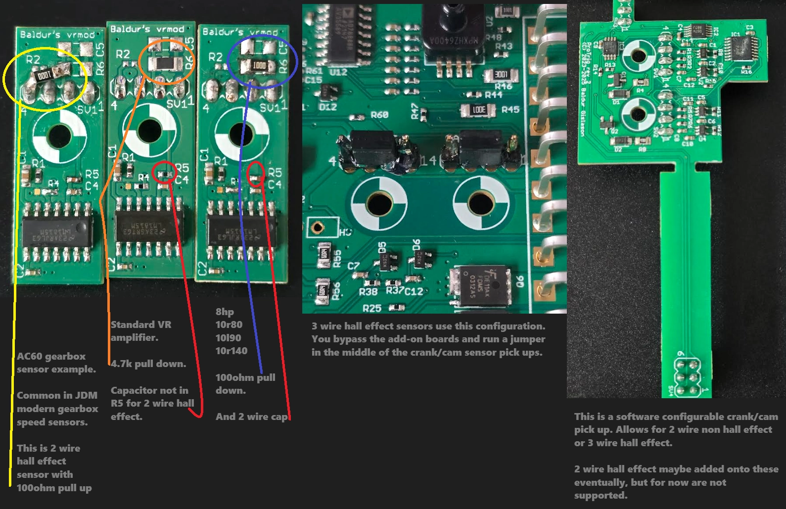Crank, cam and gearbox shaft speed sensors